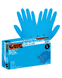 Panther-Guard&#174; Medical-Grade, Powder-Free, Blue Nitrile/Vinyl Blended, 5-Mil, Smooth Finish, 9.5-Inch Disposable Examination Gloves - 405PF