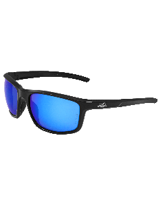Pompano&#8482; Blue Mirror Performance Fog Technology Lens, Shiny Black Frame Safety Glasses - BH2759PFT