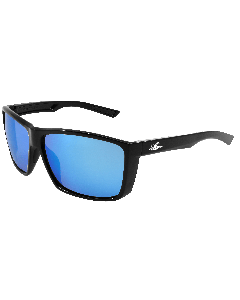 Lionfish&#8482; Blue Mirror Performance Fog Technology Polarized Lens, Shiny Black Frame Safety Glasses - BH3359PFT