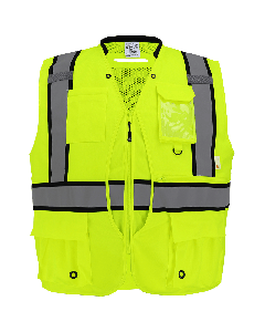 FrogWear&#174; HV High-Visibility "Kitchen Sink" Premium Surveyors Safety Vest, ANSI Class 2 - GLO-088