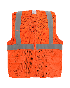 FrogWear&#174; HV High-Visibility Orange Lightweight Mesh Safety Vest, ANSI Class 2 - GLO-270