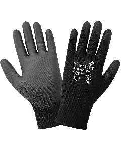 Smooth Polyurethane-Coated Black Seamless HPPE Cut Resistant Gloves - PUG-655