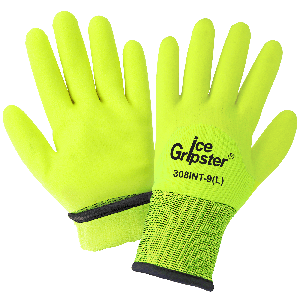 Ice Gripster® High-Visibility Insulated Gloves with Three-Quarter Coated Palm - 308INT
