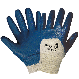 Solid Nitrile Three-Quarter Coated Two-Piece Jersey Gloves - 600