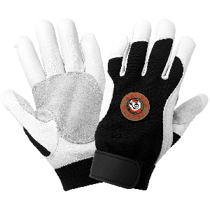 Hot Rod Gloves® Premium-Grade Grain Goatskin Leather Palm Mechanics Style Gloves with an Anti-Shock/Vibration Dampening Palm - AV3008