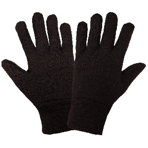 Economy Dark Brown Jersey Gloves - C70BJ