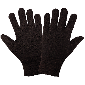 Dark Brown Clute Cut Cotton Jersey Gloves - C80BJC