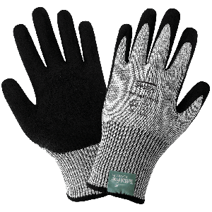 Samurai Glove® Salt-and-Pepper Tuffalene® Platinum Cut, Abrasion, and Puncture Resistant Gloves Free from Enhancements - CR913MF