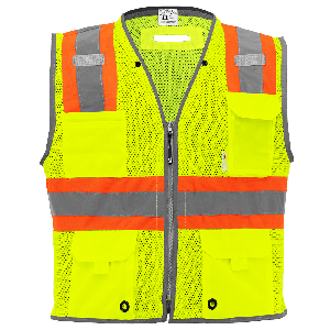 Global Glove GLO-077 4X-Large High-Visibility Photoluminescent Surveyors Safety Vest FrogWear HV 