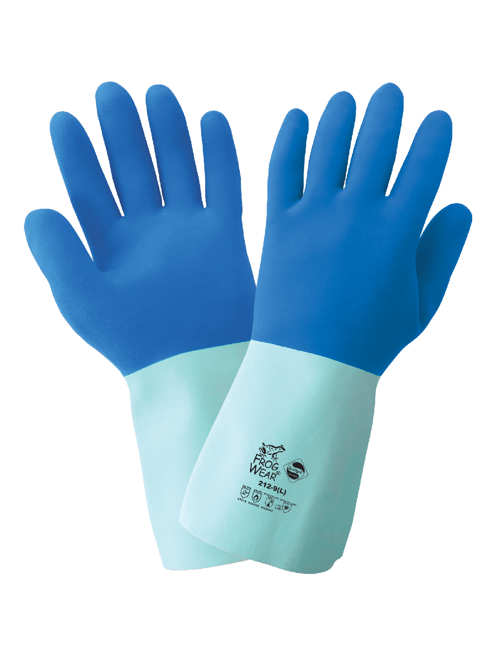 Global Glove and Safety Hand Protection, Eye Protection, Cooling  Protection, Heat Stress, Cut Resistant Protection FrogWear® Supported  Cotton-Lined Blue Flexible Natural Rubber Latex Gloves - 212