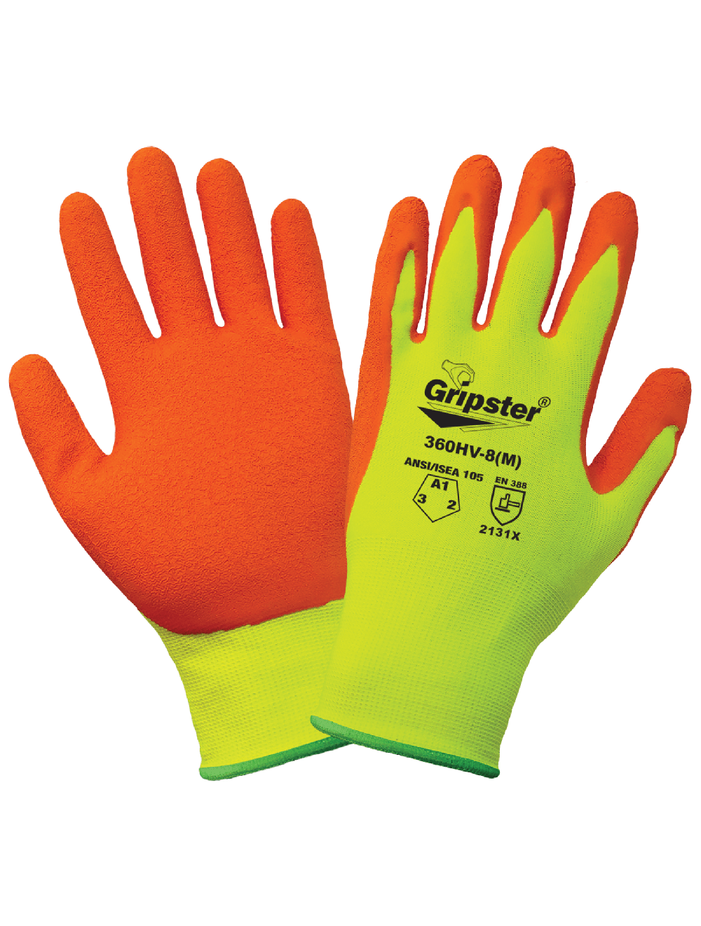 Global Glove and Safety Hand Protection, Eye Protection, Cooling  Protection, Heat Stress, Cut Resistant Protection Gripster® Orange Etched  Rubber Coated High-Visibility Lightweight Gloves with Cut, Abrasion, and  Puncture Protection - 360HV