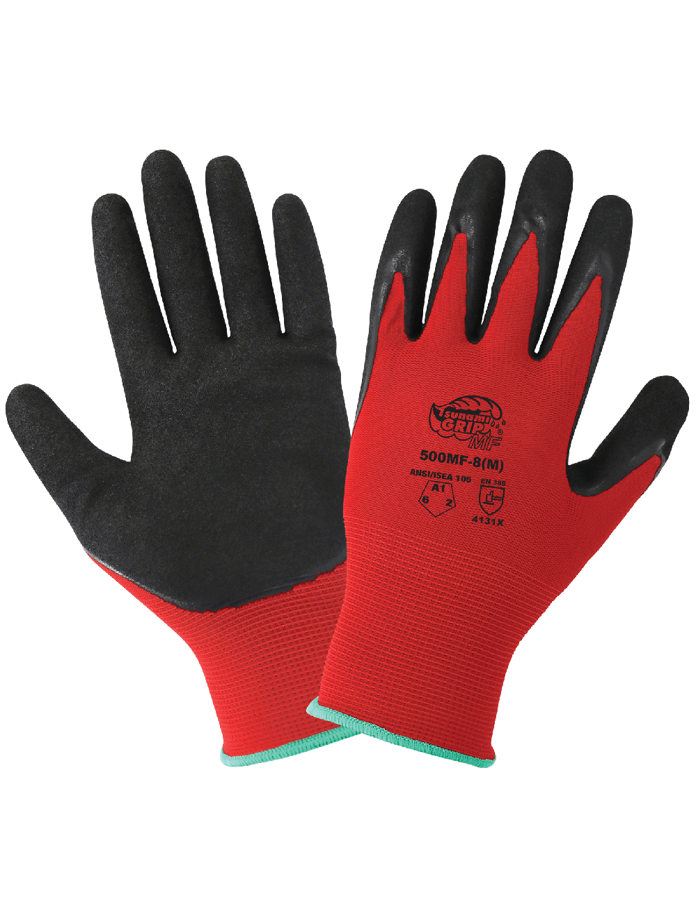 Work Gloves: X-Large, Nitrile-Coated Nylon, General Purpose
