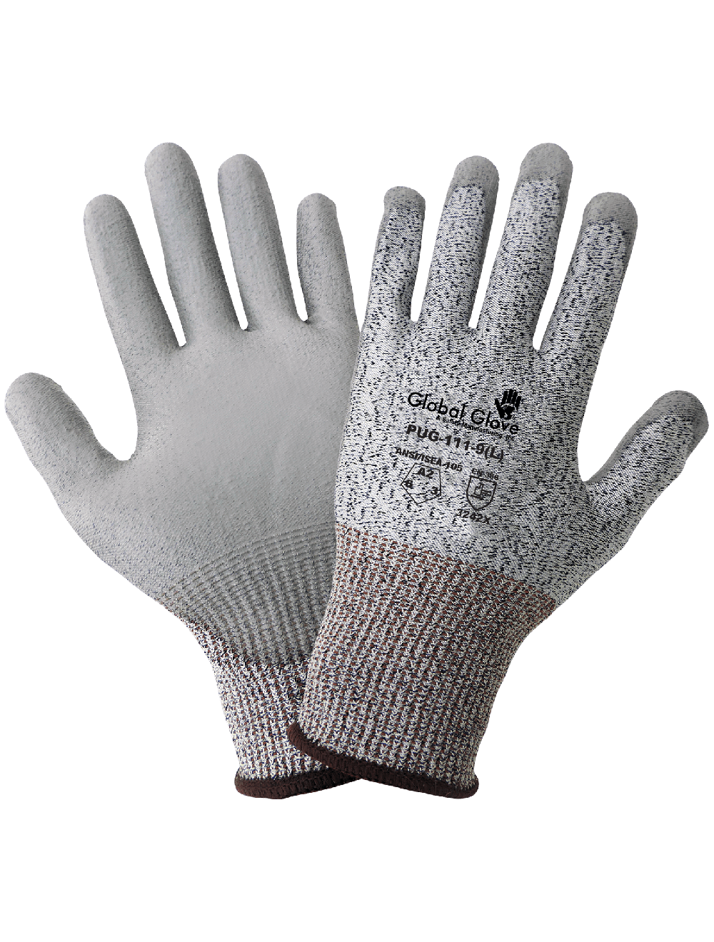 Global PUG PUG17-L Polyurethane Coated Nylon Work Gloves, Black