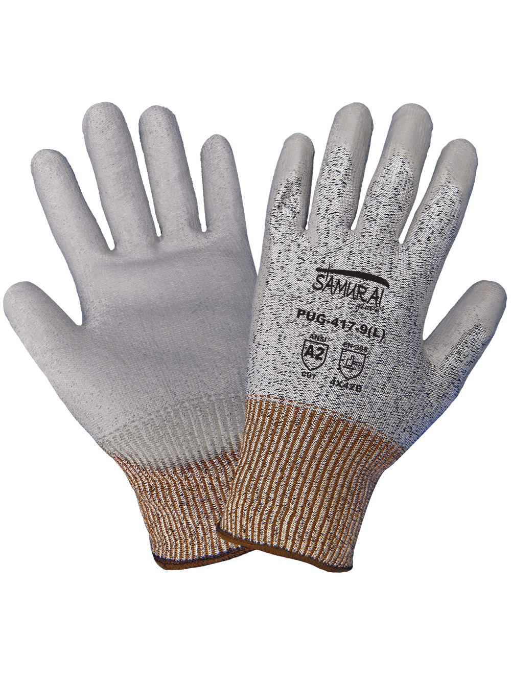 Global Glove PUG-17 Black Large Nylon Work Gloves - Polyurethane Palm &  Fingers Coating - PUG-17-VP-9(L)