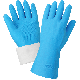 FrogWear® Blue Flock-Lined 18-Mil Rubber Latex Unsupported Gloves with Diamond Pattern Grip - 140FB