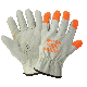 Leather Driver Style Gloves with High-Visibility Orange Fingertips - 3200WH
