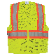 FrogWear® HV High-Visibility Yellow/Green Lightweight Mesh Polyester Vest with Contrasting Orange Trim - GLO-002