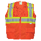 FrogWear® HV Solid and Mesh Polyester High-Visibility Orange Surveyors Safety Vest - GLO-0047