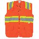 FrogWear® HV High-Visibility Orange Mesh/Solid Surveyors Safety Vest - GLO-004