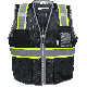 FrogWear® HV Black Enhanced Visibility Surveyors Safety Vest - GLO-067K