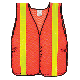 FrogWear® HV Enhanced Visibility Orange Economy Mesh Safety Vest with Wide Yellow Reflective - GLO-10-2IN