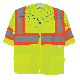 FrogWear® HV Mesh/Solid Polyester High-Visibility Yellow/Green Surveyors Safety Vest - GLO-127