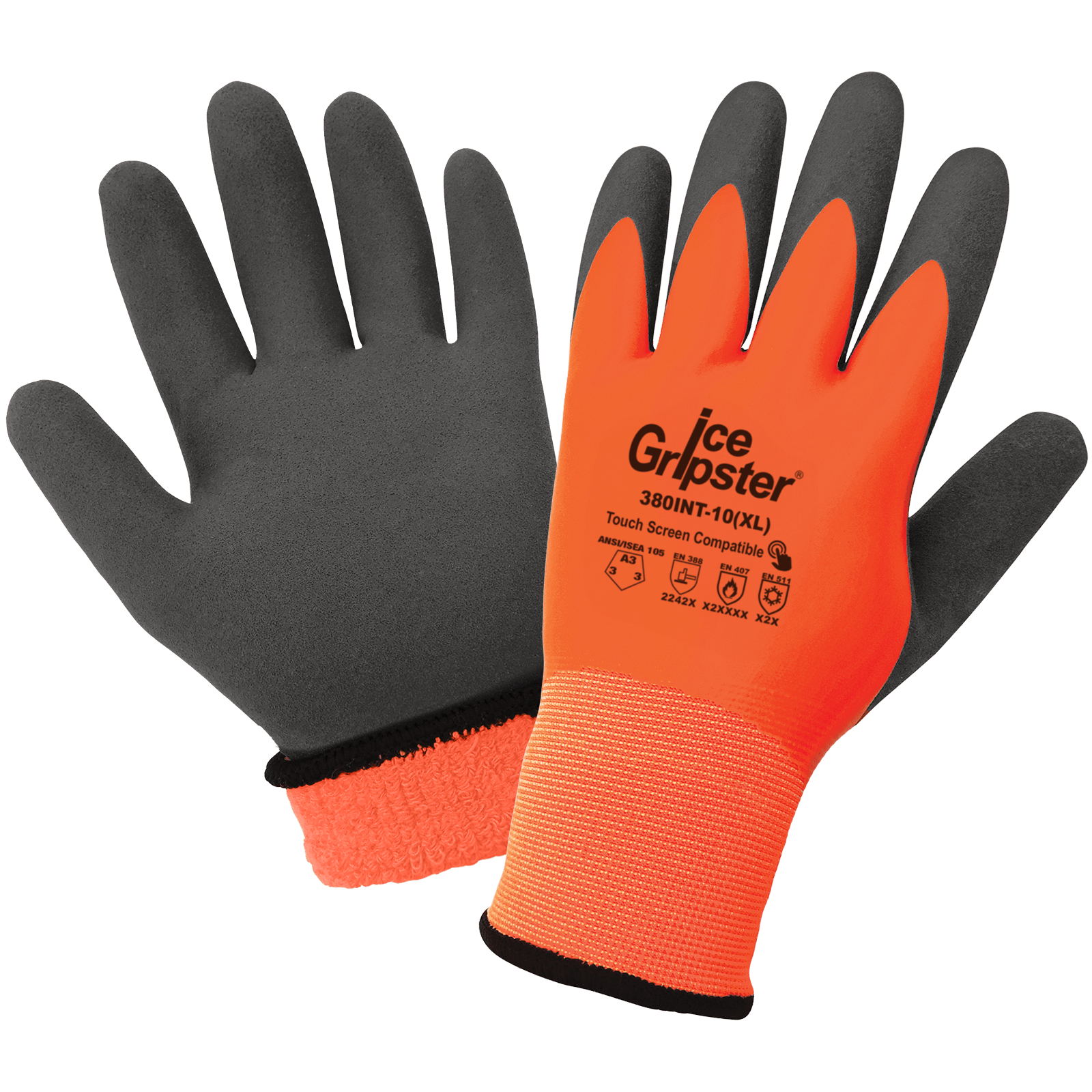 Ice Gripster® Cut, Abrasion, and Puncture Resistant High-Visibility Double-Coated Low Temperature Gloves, XL