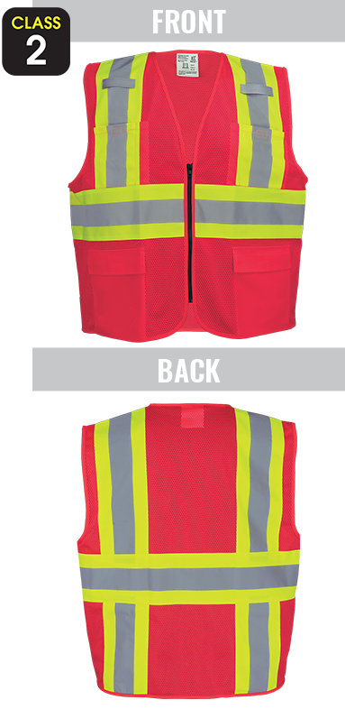 GLO-0055 FrogWear® HV - Lightweight High-Visibility Red Mesh Surveyor Vest